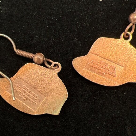 Arizona Diamondbacks Purple Cap Dangle Earrings W/ Metal Hooks - Picture 4 of 5